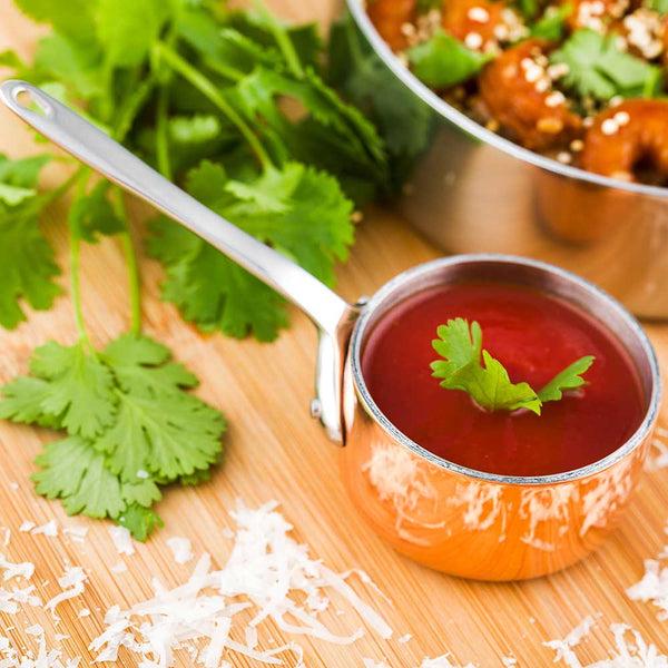Restaurantware Met Lux 2 Oz Copper Stainless Steel Mini Sauce Pan - 5" X 2" X 2" - 1 Count Box