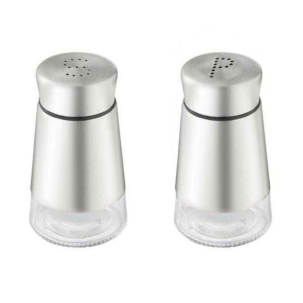 Restaurantware Met Lux 2 Oz Stainless Steel Salt And Pepper Shaker Set - 1 Count Box