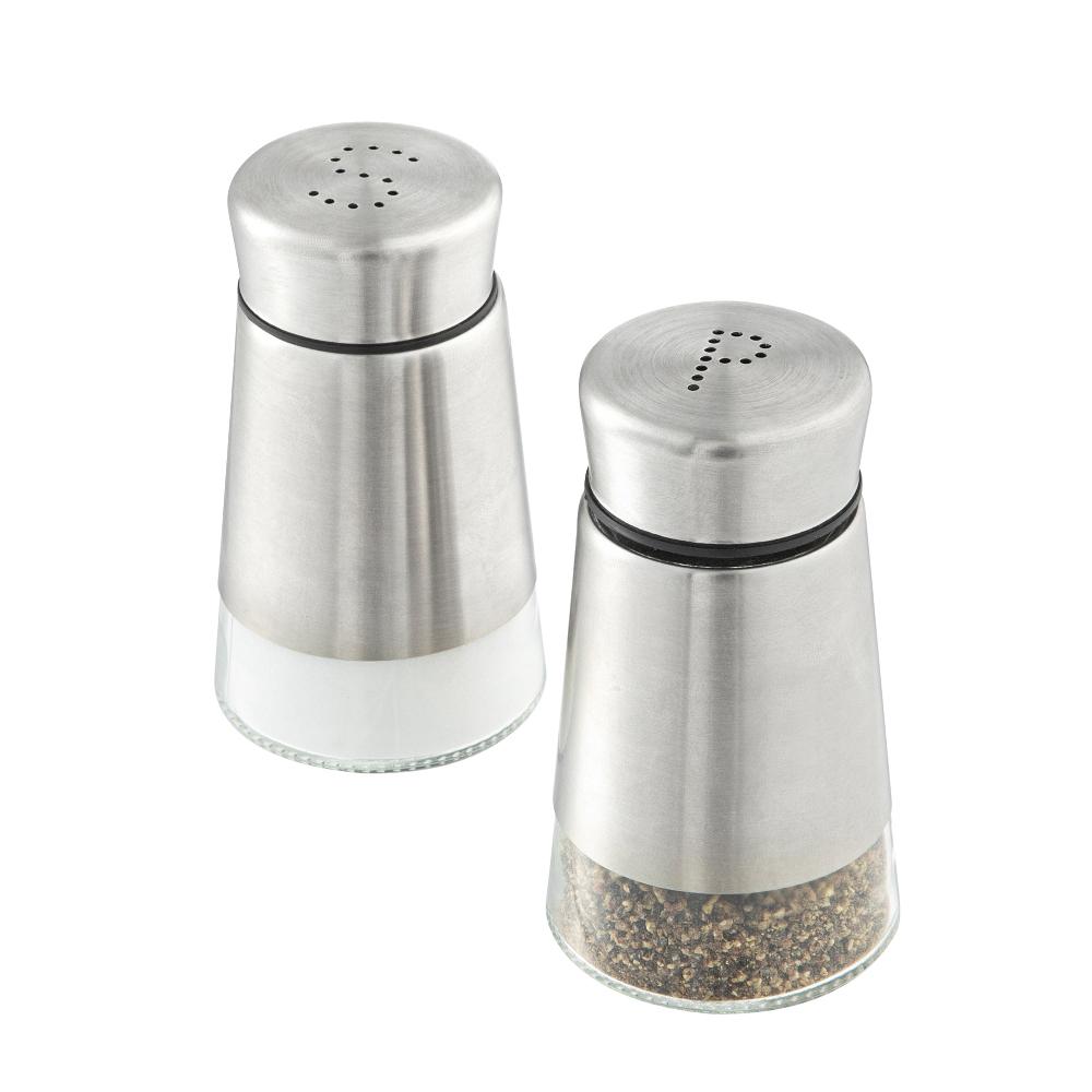 restaurantware Met Lux 2 oz Stainless Steel Salt and Pepper Shaker Set - 1 count box
