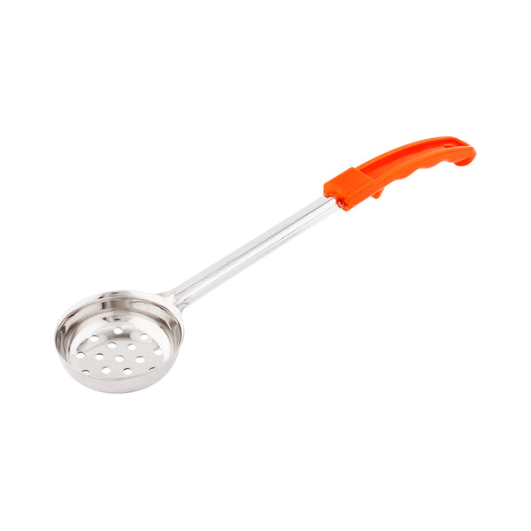Restaurantware Met Lux 2 Oz Stainless Steel Spoodle - Perforated With Red Handle - 1 Count Box