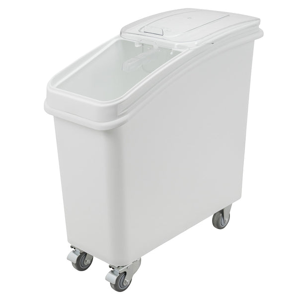 Restaurantware Met Lux 21 Gal Rectangle White Mobile Ingredient Storage Bin - With Lid - 29" X 13" X 29 1/4" - 1 Count Box