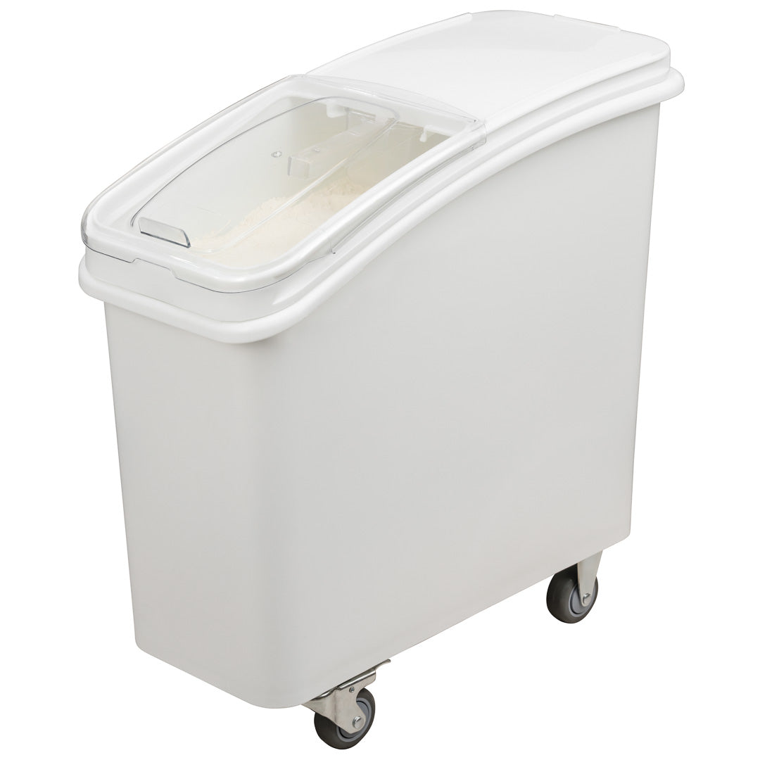 restaurantware Met Lux 21 gal Rectangle White Mobile Ingredient Storage Bin - with Lid - 29" x 13" x 29 1/4" - 1 count box