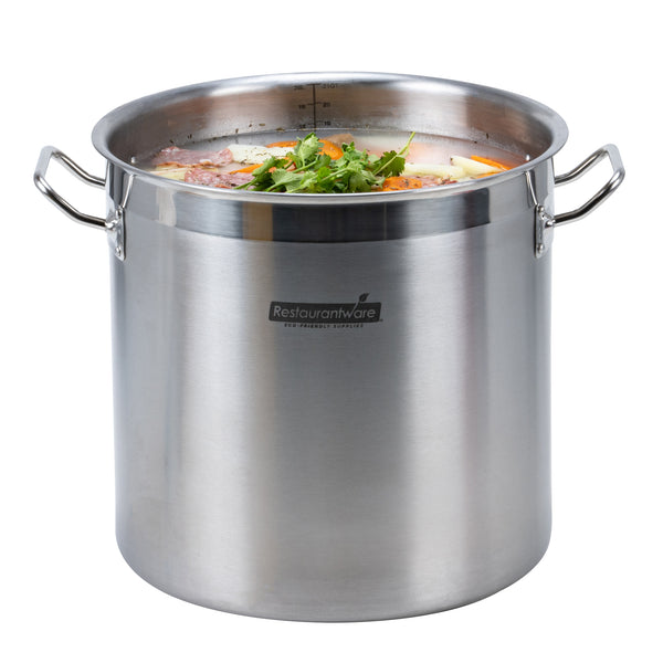 Restaurantware Met Lux 21 Qt Stainless Steel Stock Pot - Induction Ready - 1 Count Box