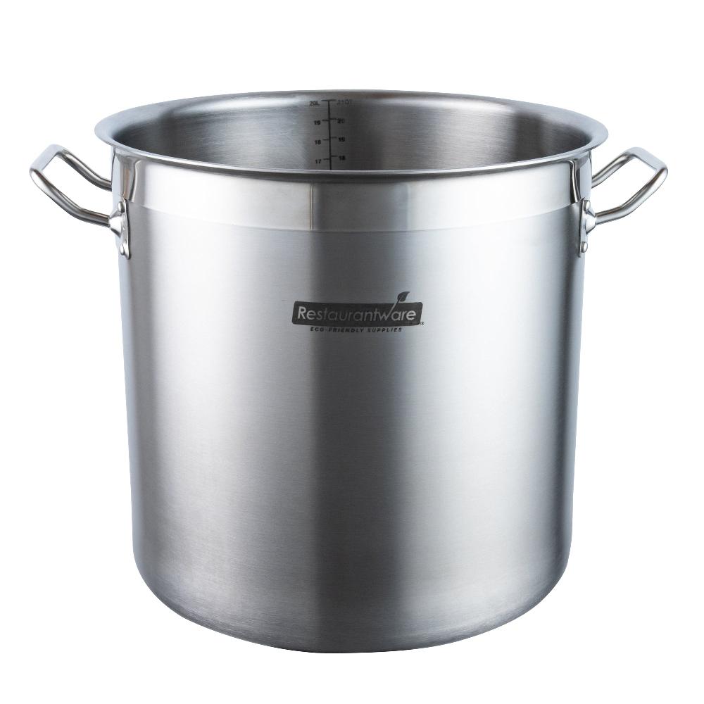 restaurantware Met Lux 21 qt Stainless Steel Stock Pot - Induction Ready - 1 count box