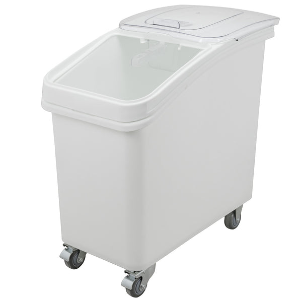 Restaurantware Met Lux 27 Gal Rectangle White Mobile Ingredient Bin - With Lid - 29 1/2" X 15 1/2" X 28" - 1 Count Box