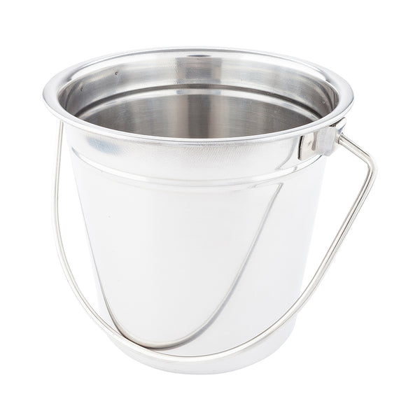 Restaurantware Met Lux 28 Oz Round Silver Stainless Steel Medium Pail - 5 1/2" X 5 1/2" X 5" - 1 Count Box