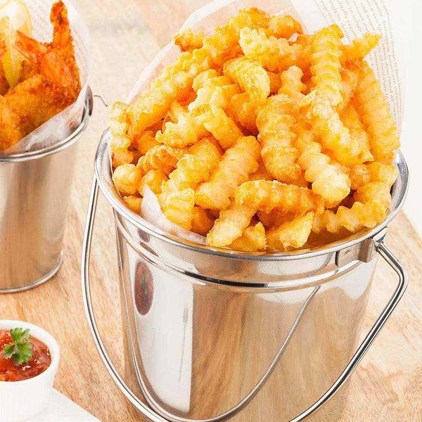 Restaurantware Met Lux 28 Oz Round Silver Stainless Steel Medium Pail - 5 1/2" X 5 1/2" X 5" - 1 Count Box