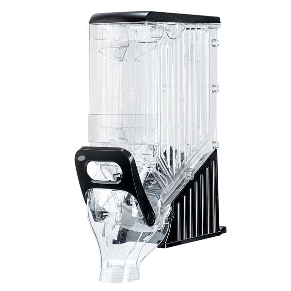 Restaurantware Met Lux 3.5 Gal Black Plastic Cereal Dispenser - With Stand - 22 1/2" X 13" X 6" - 1 Count Box