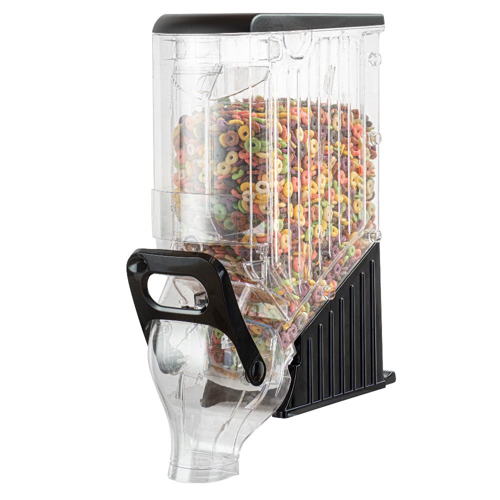 restaurantware Met Lux 3.5 Gal Black Plastic Cereal Dispenser - with Stand - 22 1/2" x 13" x 6" - 1 count box