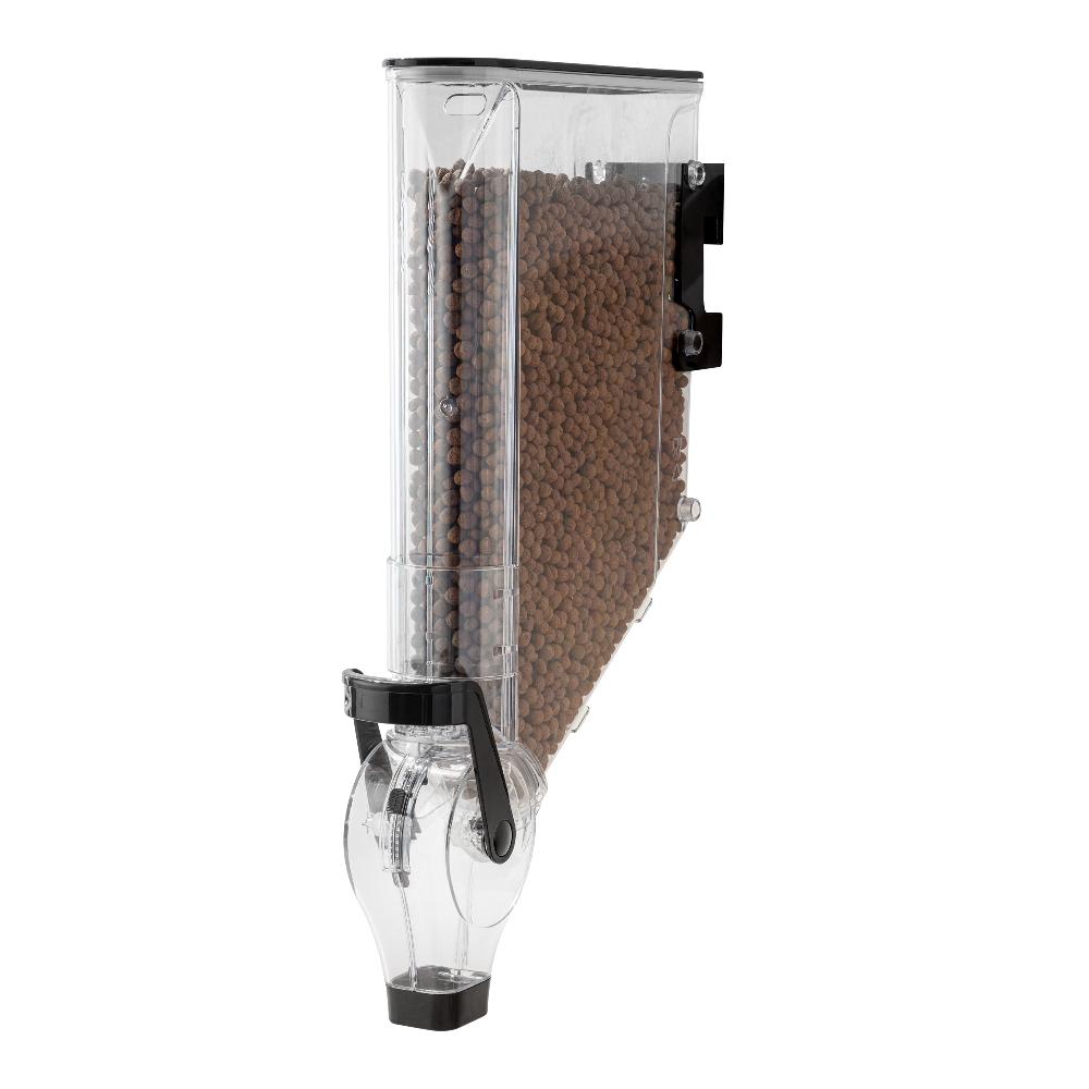 restaurantware Met Lux 3 Gal Black Plastic Wall Mount Cereal Dispenser - 26 1/2" x 13 3/4" x 4" - 1 count box