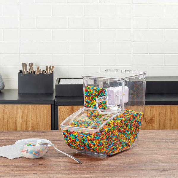 Restaurantware Met Lux 3 Gal Clear Plastic Topping Bin - 50 Cup With Scoop - 13" X 15 3/4" X 7 3/4" - 1 Count Box