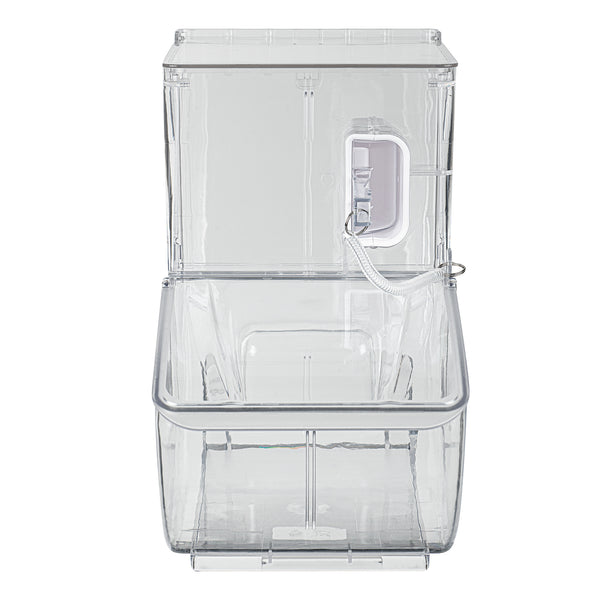 Restaurantware Met Lux 3 Gal Clear Plastic Topping Bin - 50 Cup With Scoop - 13" X 15 3/4" X 7 3/4" - 1 Count Box