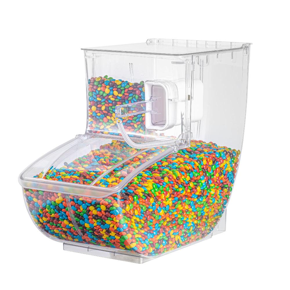 restaurantware Met Lux 3 Gal Clear Plastic Topping Bin - 50 Cup with Scoop - 13" x 15 3/4" x 7 3/4" - 1 count box
