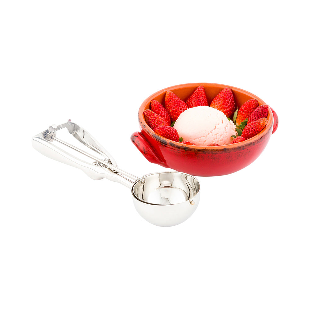restaurantware Met Lux 3 oz Silver Stainless Steel #10 Ice Cream Scoop - 1 count box