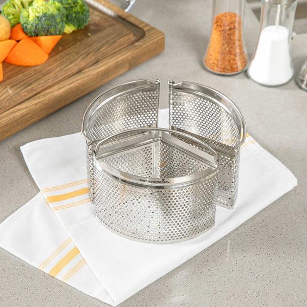 Restaurantware Met Lux 3-Piece 18 Cm Stainless Steel Saucepan Divider - 1 Count Box