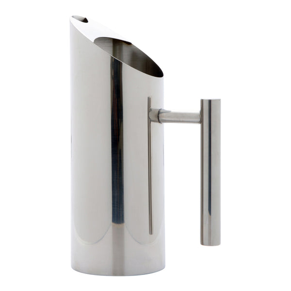 Restaurantware Met Lux 33 Oz Round Polished Stainless Steel Water Pitcher - 3 1/2" X 3 1/2" X 9" - 1 Count Box