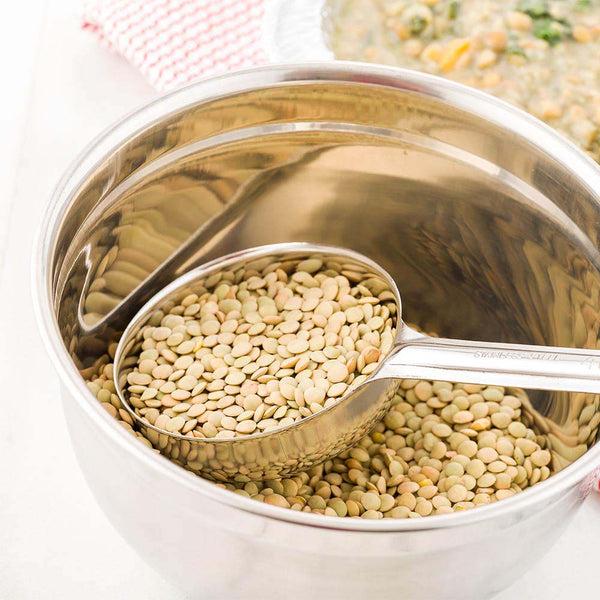 Restaurantware Met Lux 4 Oz Stainless Steel Spoodle - Solid With Green Handle - 1 Count Box
