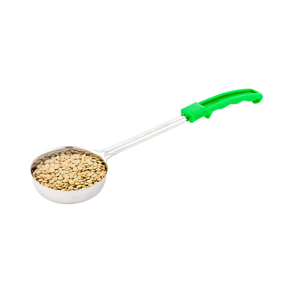 Restaurantware Met Lux 4 Oz Stainless Steel Spoodle - Solid With Green Handle - 1 Count Box