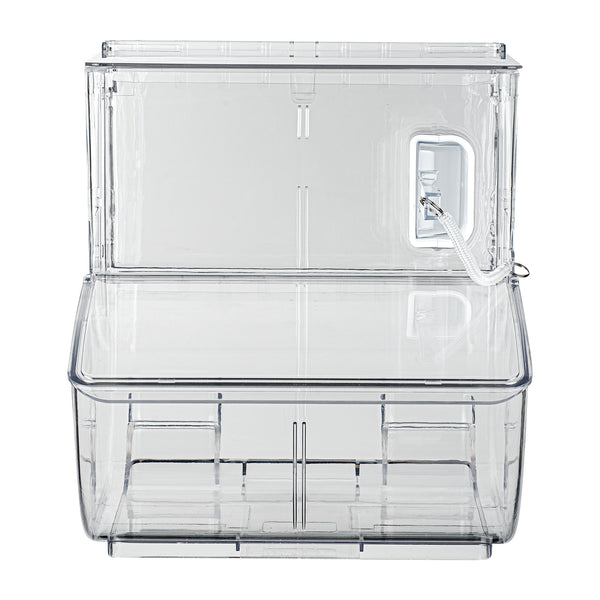 Restaurantware Met Lux 5.25 Gal Clear Plastic Topping Bin - 80 Cup With Scoop - 16" X 11 3/4" X 13" - 1 Count Box