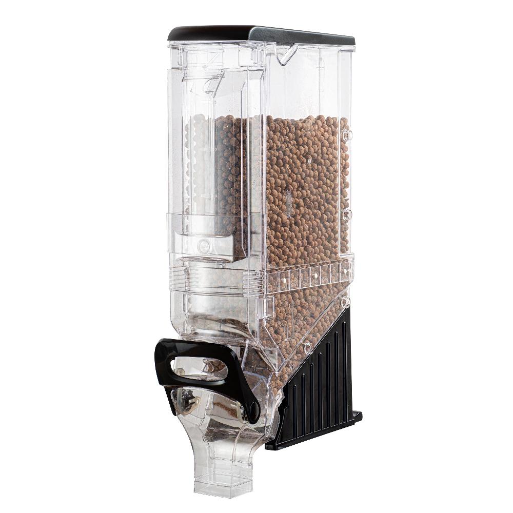 restaurantware Met Lux 5 Gal Black Plastic Cereal Dispenser - with Stand - 28" x 13" x 6" - 1 count box