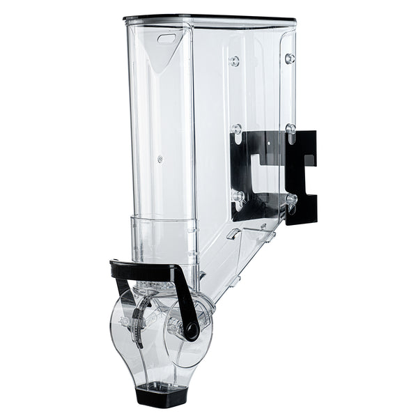 Restaurantware Met Lux 5 Gal Black Plastic Wall Mount Cereal Dispenser - 26 1/2" X 13 3/4" X 6" - 1 Count Box