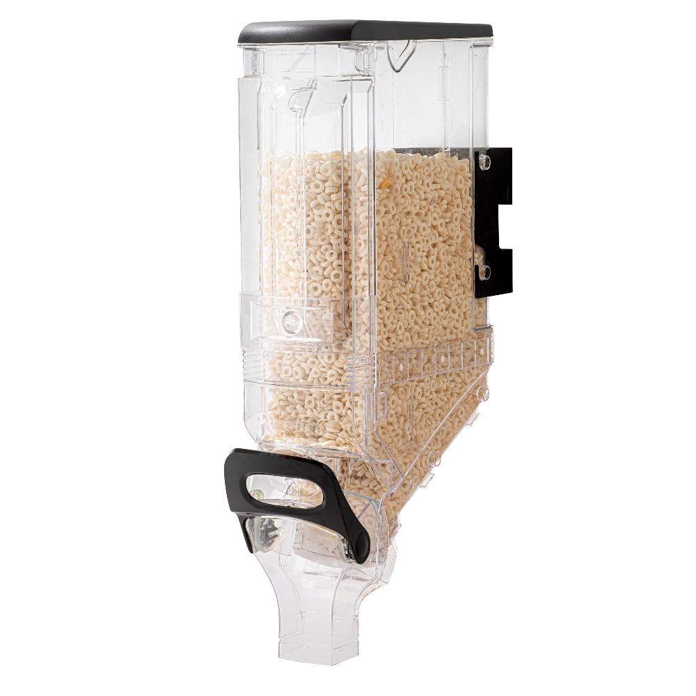 restaurantware Met Lux 5 Gal Black Plastic Wall Mount Cereal Dispenser - 28" x 13 1/2" x 6" - 1 count box