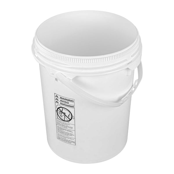 Restaurantware Met Lux 5 Gal Round White Plastic Screw Top Pail - UN Rated - 11 1/4" X 11 1/4" X 15 1/4" - 1 Count Box