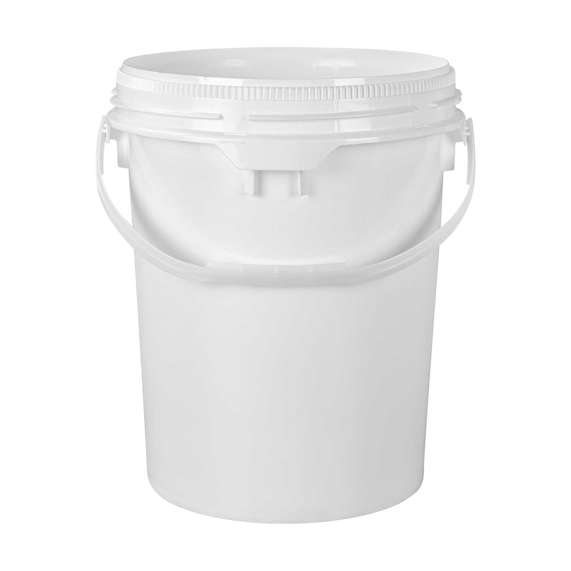 restaurantware Met Lux 5 gal Round White Plastic Screw Top Pail - UN Rated - 11 1/4" x 11 1/4" x 15 1/4" - 1 count box