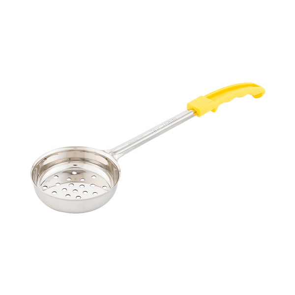 Restaurantware Met Lux 5 Oz Stainless Steel Spoodle - Perforated With Yellow Handle - 1 Count Box