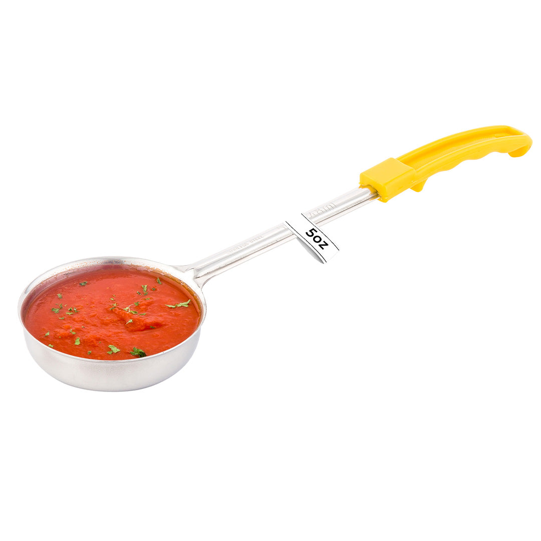 restaurantware Met Lux 5 oz Stainless Steel Spoodle - Solid with Yellow Handle - 1 count box