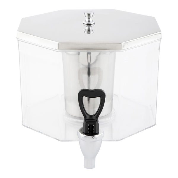 Restaurantware Met Lux 5L Pentagon Stainless Steel Additional Stackable Juice Dispenser - Body Not Included - 9" X 9" X 6 1/2" - 1 Count Box