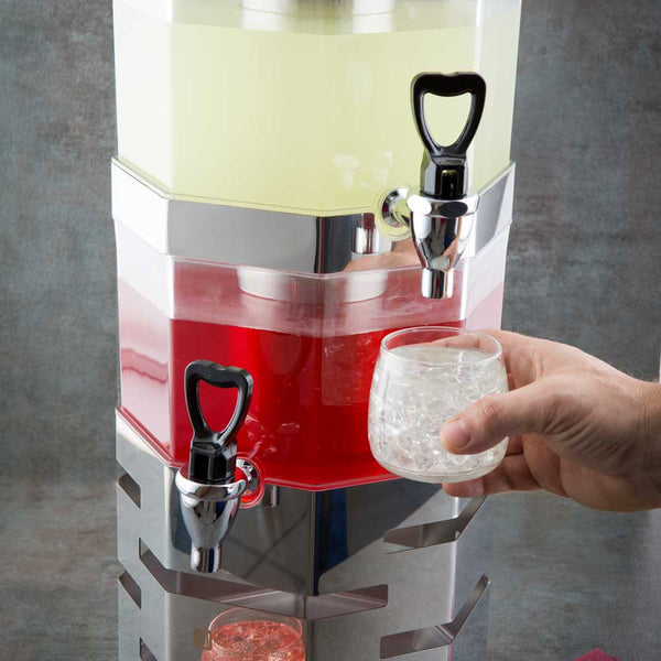 Restaurantware Met Lux 5L Pentagon Stainless Steel Additional Stackable Juice Dispenser - Body Not Included - 9" X 9" X 6 1/2" - 1 Count Box