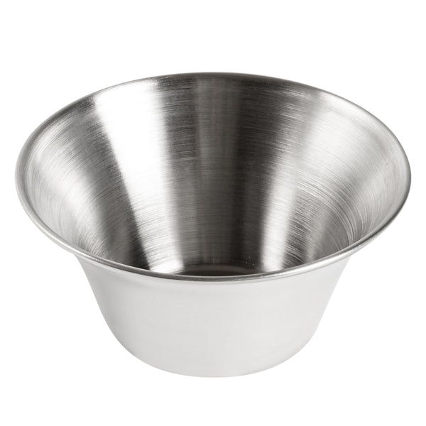 Restaurantware Met Lux 6 Oz Stainless Steel Condiment Cup - 3 3/4" X 3 3/4" X 2" - 10 Count Box