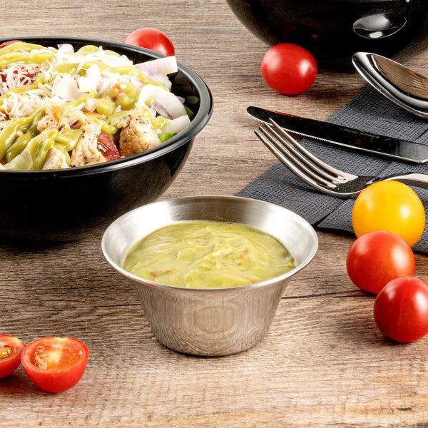 Restaurantware Met Lux 6 Oz Stainless Steel Condiment Cup - 3 3/4" X 3 3/4" X 2" - 10 Count Box