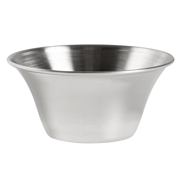 Restaurantware Met Lux 6 Oz Stainless Steel Condiment Cup - 3 3/4" X 3 3/4" X 2" - 10 Count Box