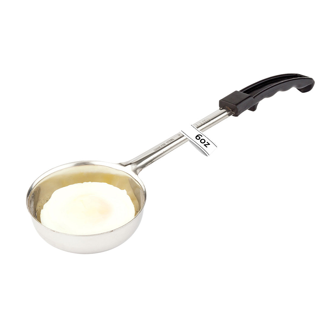 restaurantware Met Lux 6 oz Stainless Steel Spoodle - Perforated with Black Handle - 1 count box