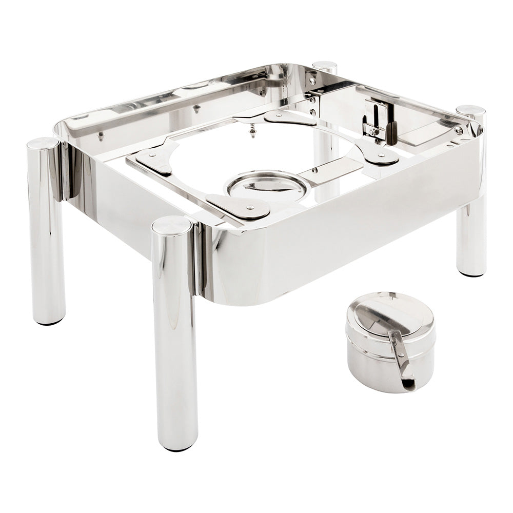 restaurantware Met Lux 6 qt Rectangle Stainless Steel Straight Leg Stand - Fits Half Size Rectangle Chafer - 1 count box