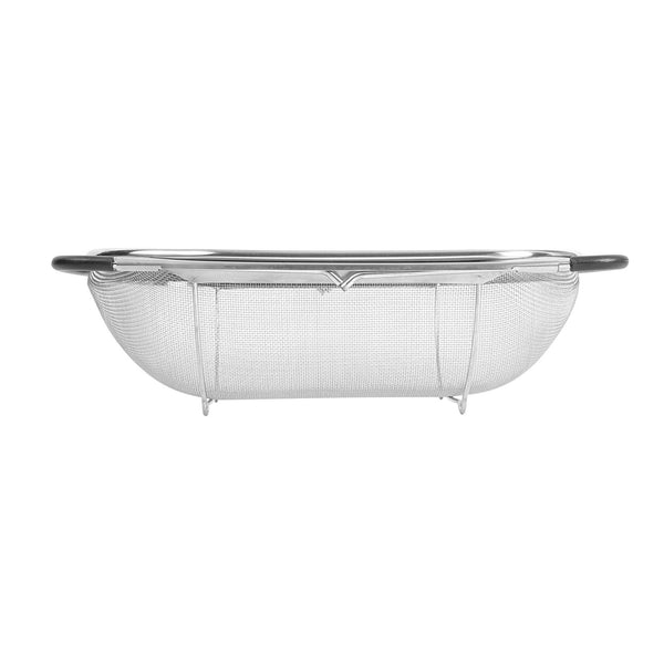 Restaurantware Met Lux 6 Qt Stainless Steel Over-The-Sink Colander - Expandable Handles Extra Fine Mesh - 14 1/4" X 9 3/4" X 4 1/4" - 1 Count Box
