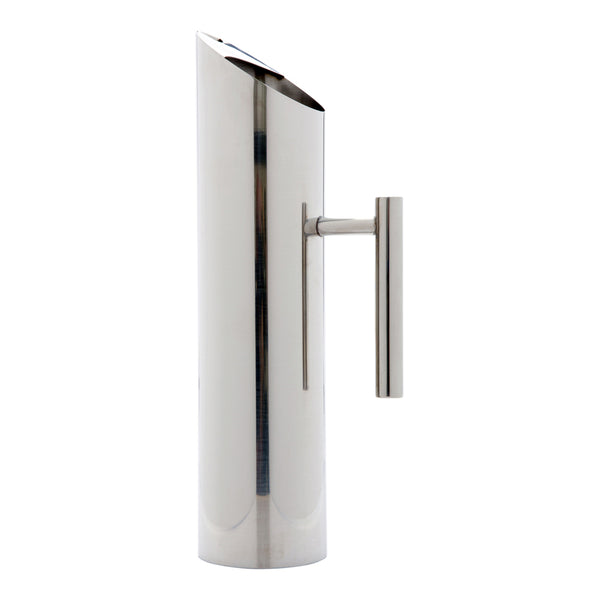Restaurantware Met Lux 67 Oz Round Polished Stainless Steel Water Pitcher - 3 1/2" X 3 1/2" X 14" - 1 Count Box