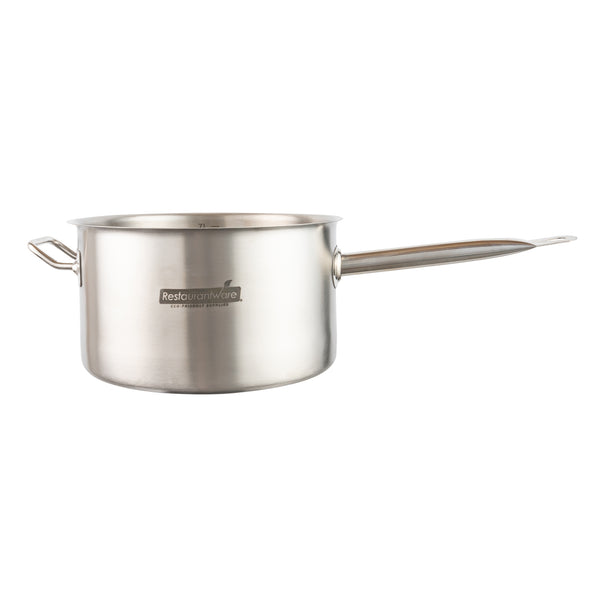 Restaurantware Met Lux 7.5 Qt Stainless Steel Sauce Pan - Induction Ready Dual Handle - 1 Count Box