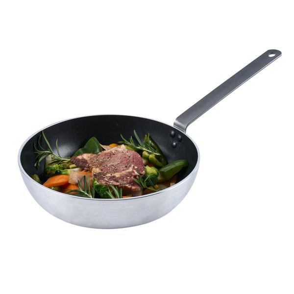 Restaurantware Met Lux Aluminum 11" Deep Fry Pan - Non-Stick Induction Ready Heavy Duty - 6 Count Box