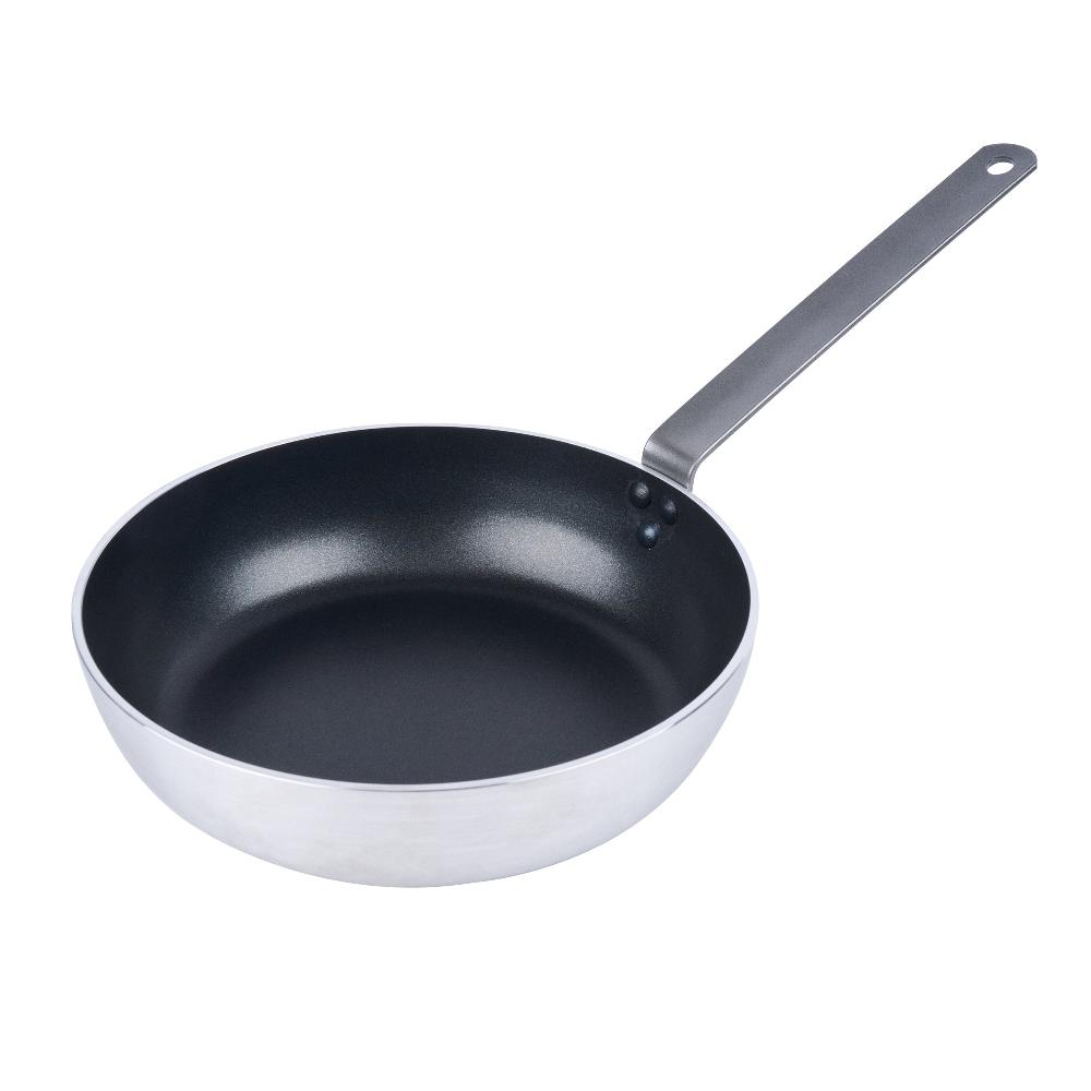 restaurantware Met Lux Aluminum 11" Deep Fry Pan - Non-Stick Induction Ready Heavy Duty - 6 count box
