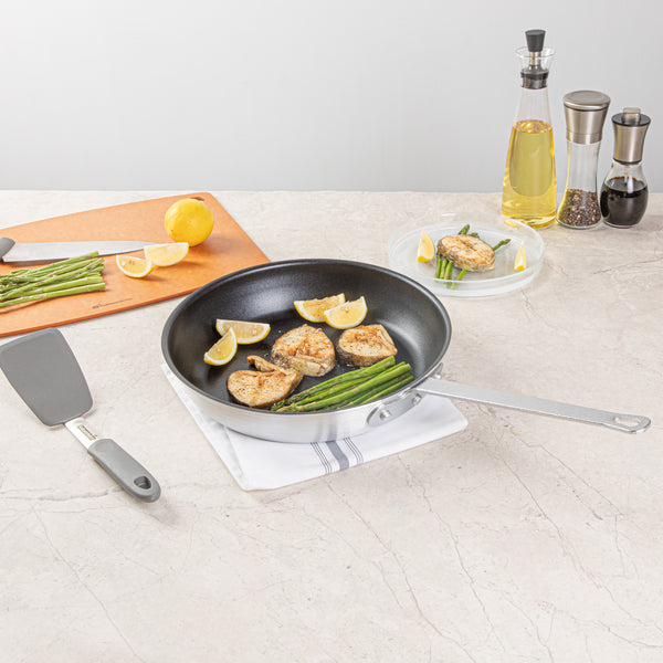 Restaurantware Met Lux Aluminum 12" Fry Pan - Non-Stick - 6 Count Box