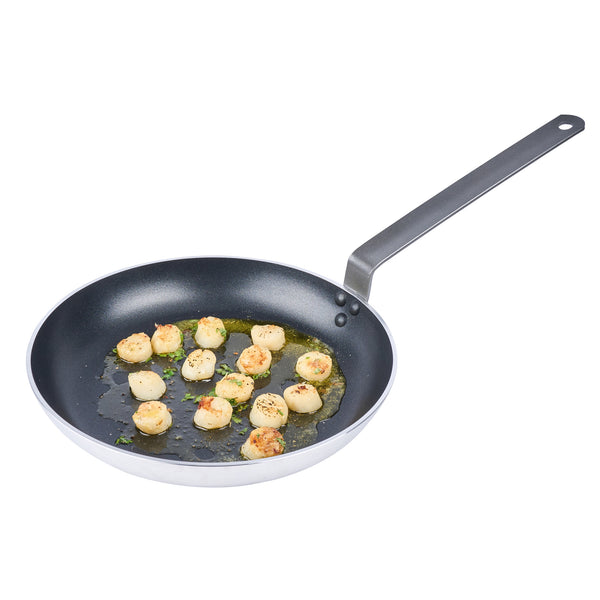 Restaurantware Met Lux Aluminum 12" Fry Pan - Non-Stick Induction Ready Heavy Duty - 6 Count Box