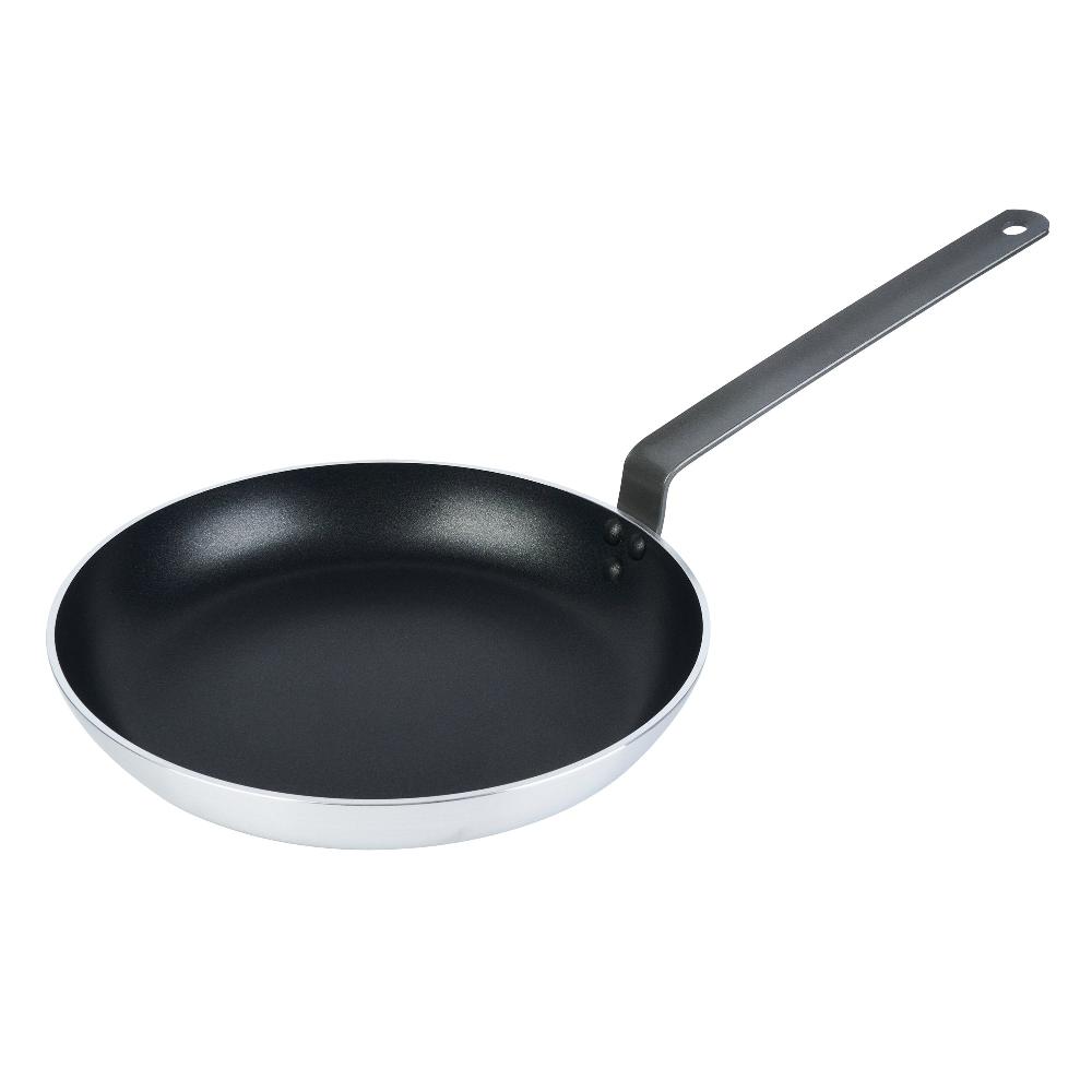 restaurantware Met Lux Aluminum 12" Fry Pan - Non-Stick Induction Ready Heavy Duty - 6 count box