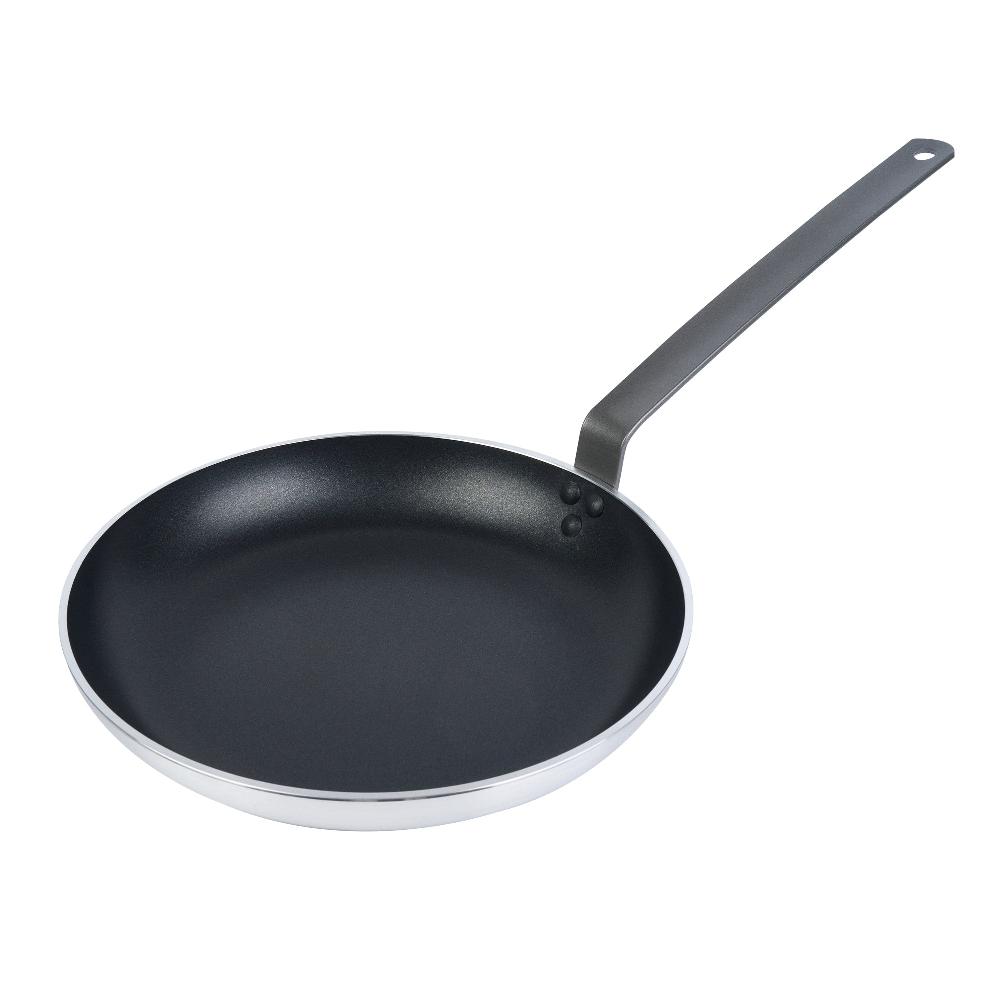 restaurantware Met Lux Aluminum 13" Fry Pan - Non-Stick Induction Ready Heavy Duty - 6 count box