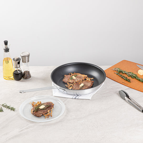 Restaurantware Met Lux Aluminum 14" Fry Pan - Non-Stick - 6 Count Box