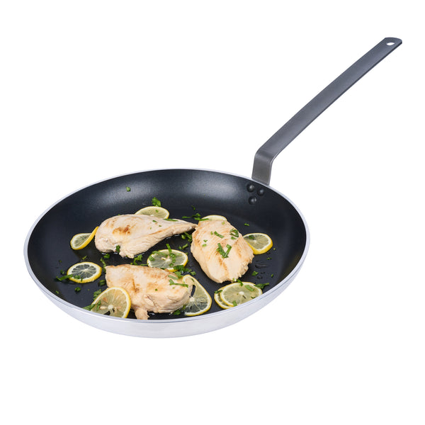 Restaurantware Met Lux Aluminum 14" Fry Pan - Non-Stick Induction Ready Heavy Duty - 6 Count Box