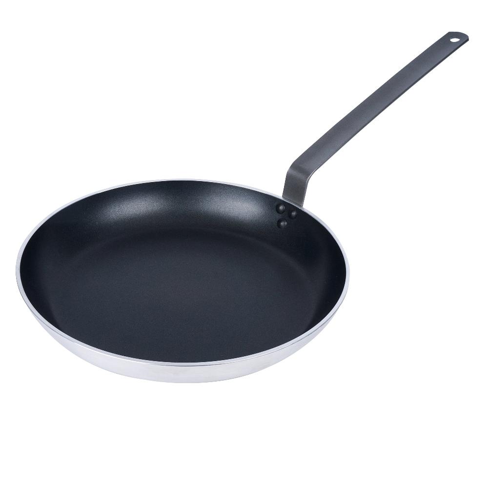 restaurantware Met Lux Aluminum 14" Fry Pan - Non-Stick Induction Ready Heavy Duty - 6 count box
