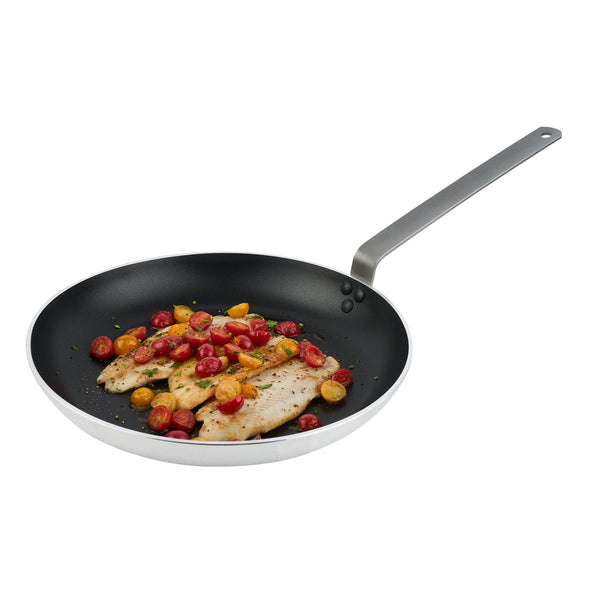 Restaurantware Met Lux Aluminum 16" Fry Pan - Non-Stick Induction Ready Heavy Duty - 6 Count Box
